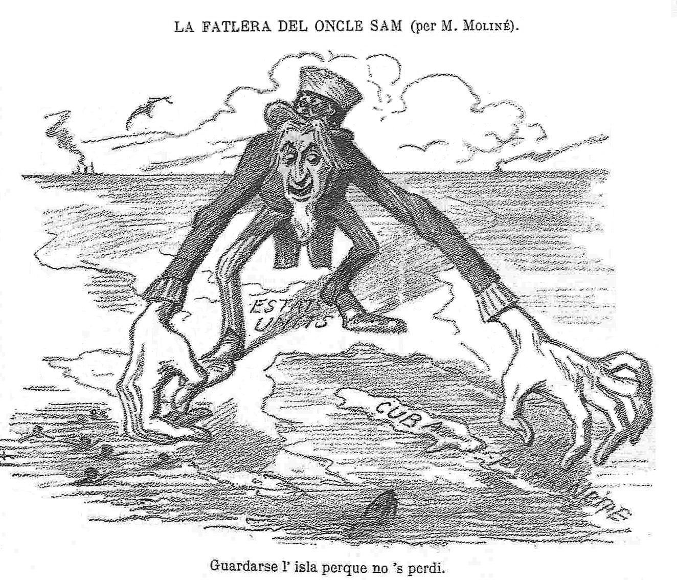 Агрессивная политика США в Латинской Америке имеет давнюю историю. Испанская карикатура 1896 г. [wikipedia.org]
