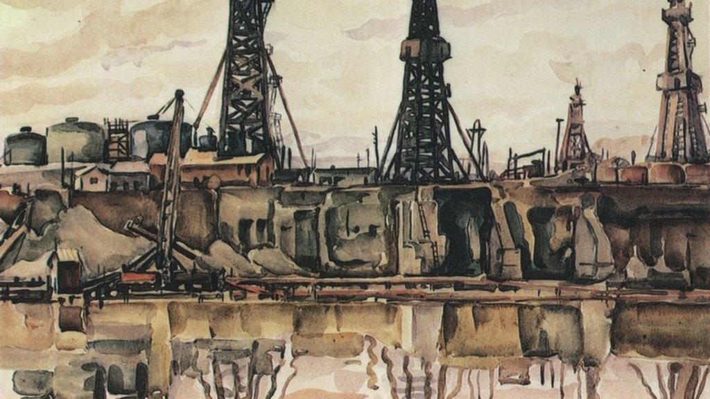 Константин Богаевский. Баку. Нефтевышки (фрагмент). 1931