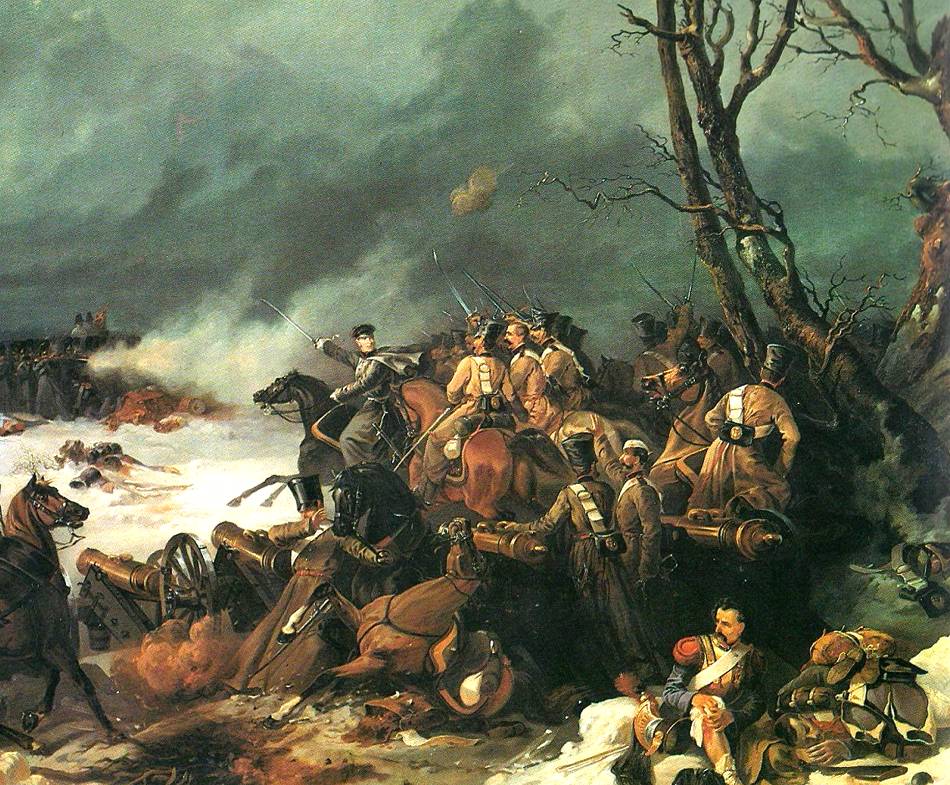 Михаил Микешин. Подвиг батареи полковника Никитина в сражении под Красным в 1812 году