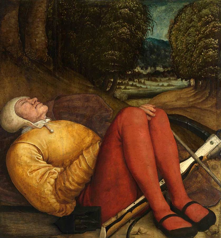 Бернхард Штригель. Спящий сторож-арбалетчик. 1520-1521