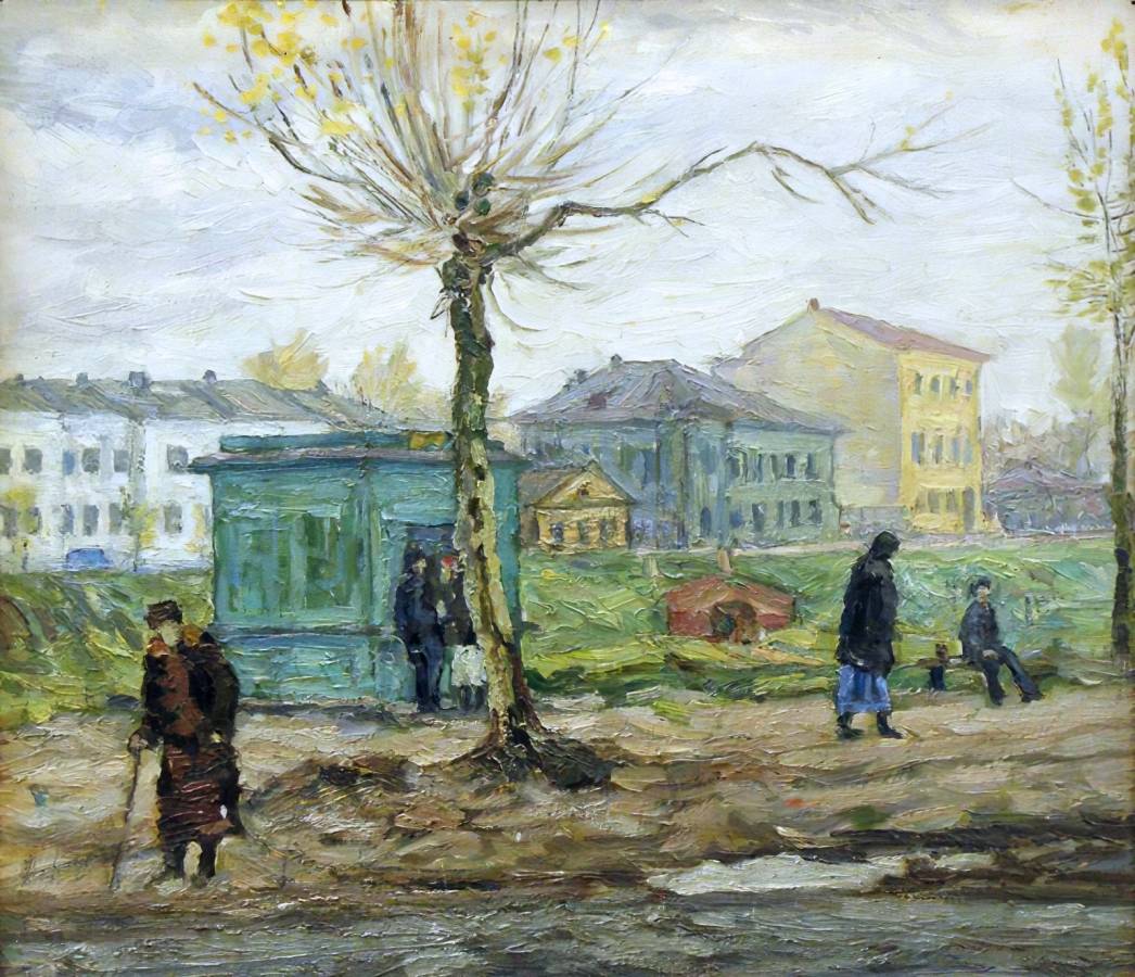 Владимир Перов. Городской пейзаж в Вологде. 1946.