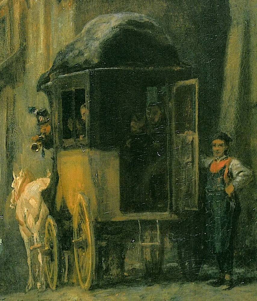 Карл Шпицвег. Прощание (фрагмент). 1855