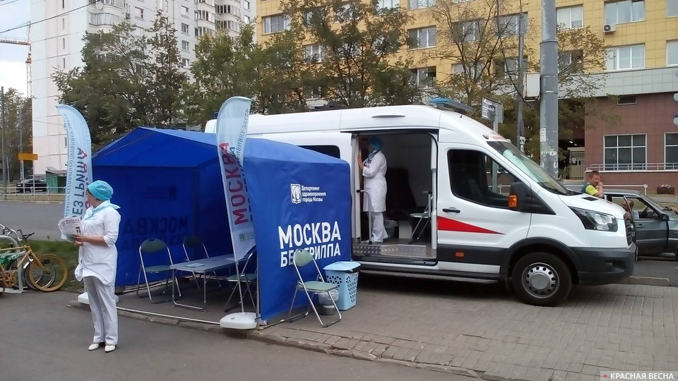 Вакцинация на улице. Москва без гриппа