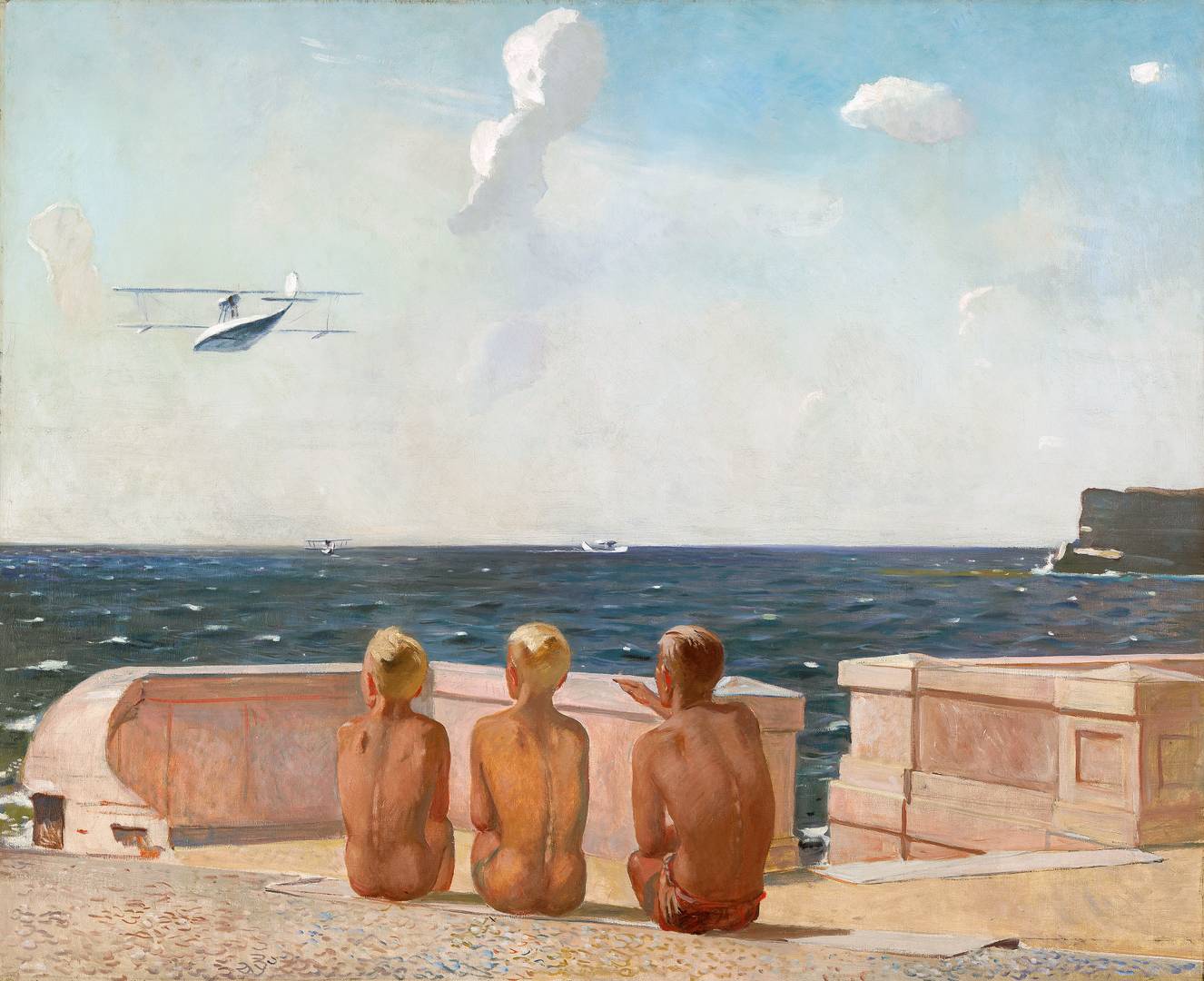 Александр Дейнека. Будущие летчики (фрагмент). 1937