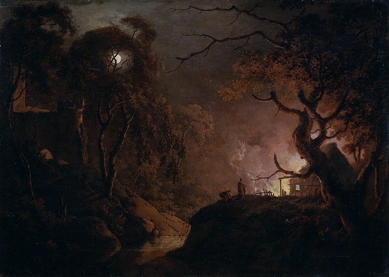 Джозеф Райт из Дерби. Дом в огне ночью. 1785-1793