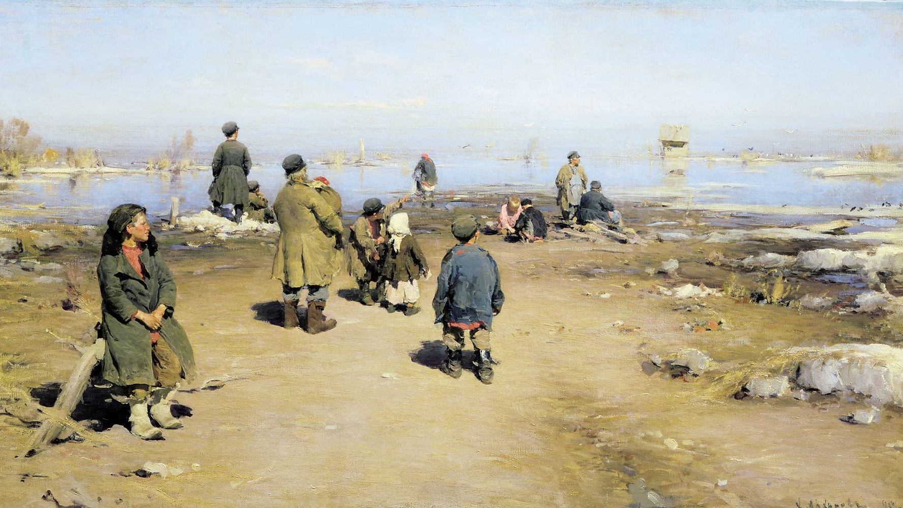 Абрам Архипов. Лед прошел (фрагмент). 1895