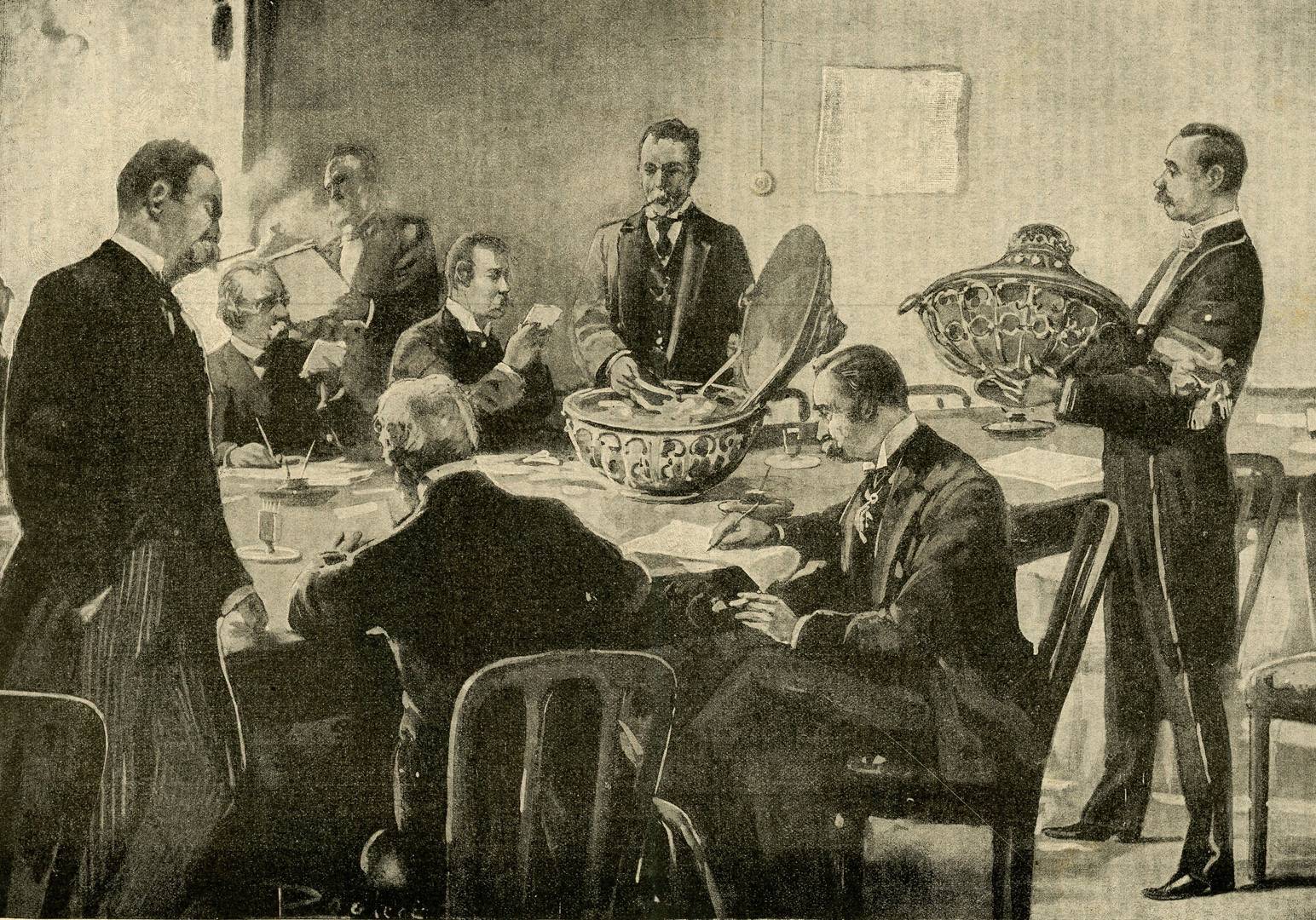 Данте Паолоччи. Рим. В Палате депутатов: тайное голосование. 1898