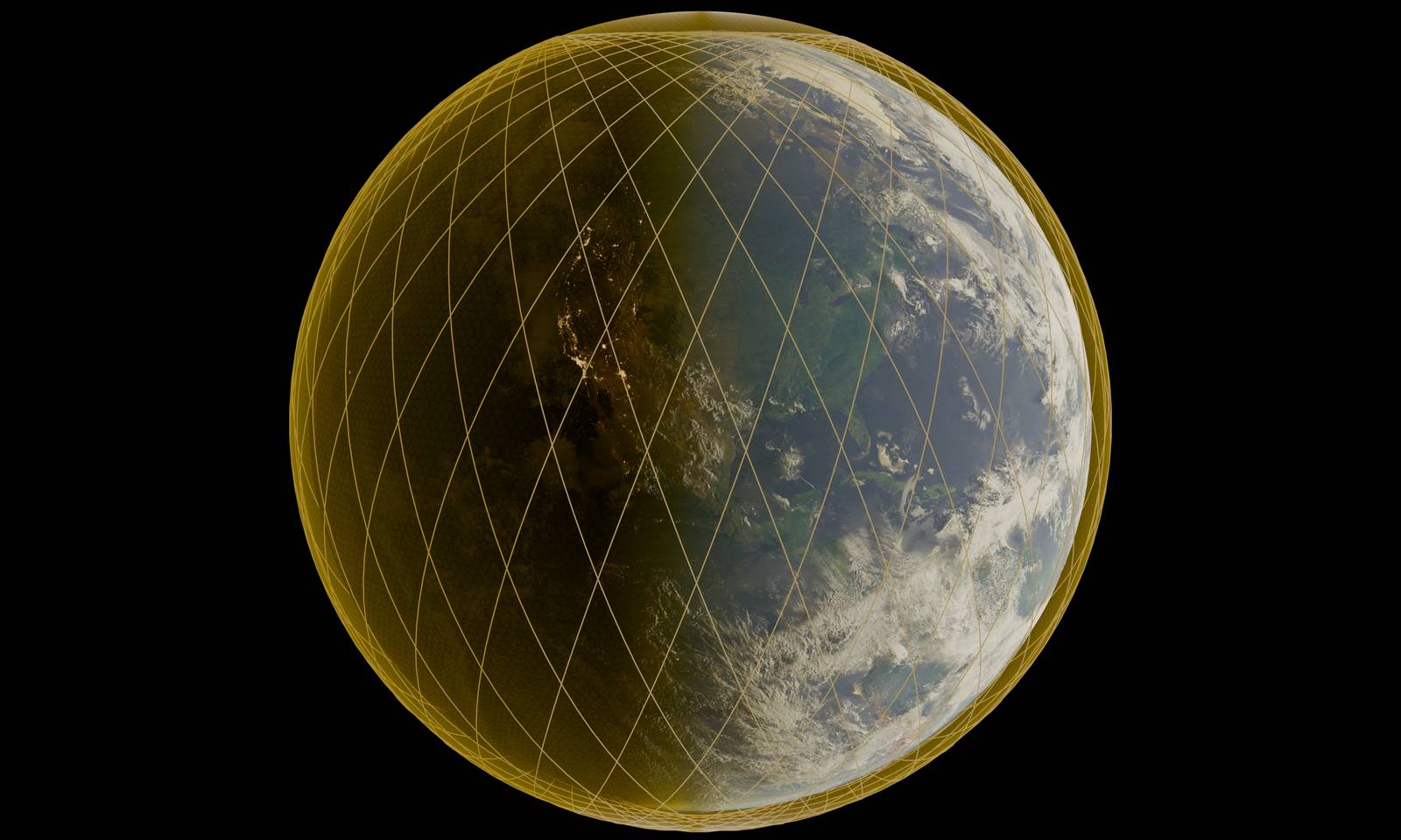 Визуализация работы космической системы «Золотой купол»