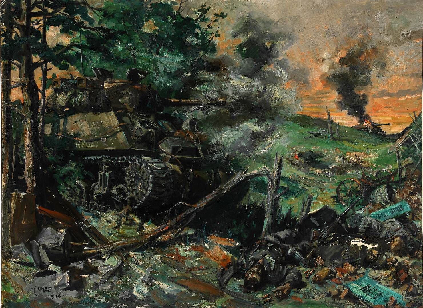 Теренс Тенисон Кунео. Танковый бой. 1944