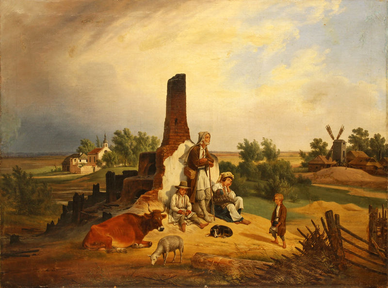 Януарий Суходольский. Погорельцы. 1836