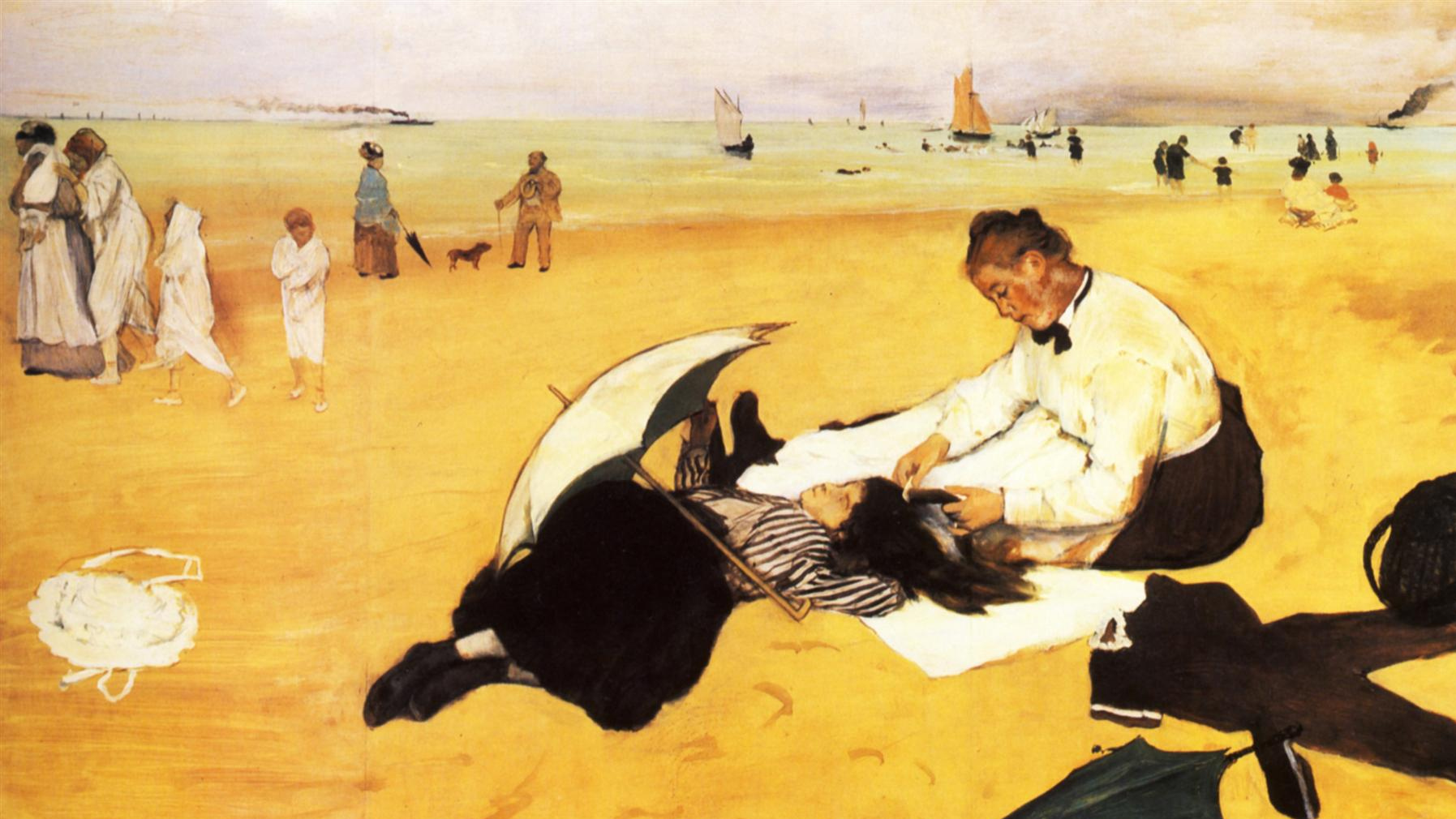 Эдгар Дега. Пляжная сцена (фрагмент). 1877 год