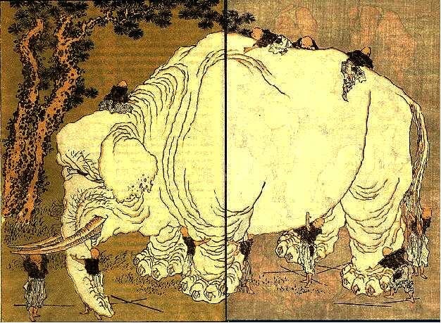 Кацусика Хокусай. Слепцы и слон.