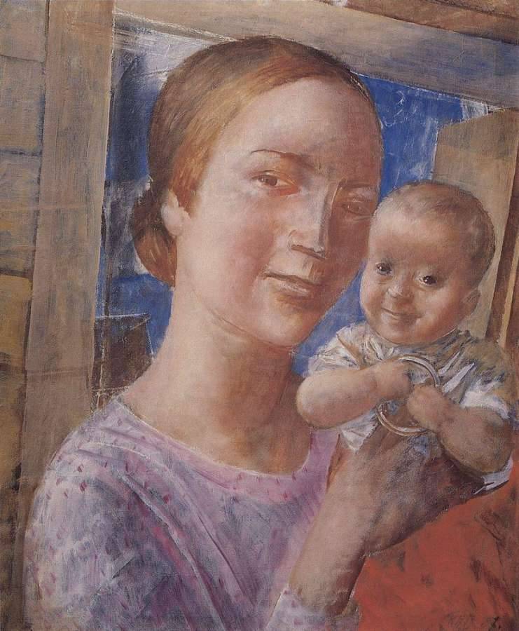 Кузьма Петров-Водкин. Мать и дитя. 1927