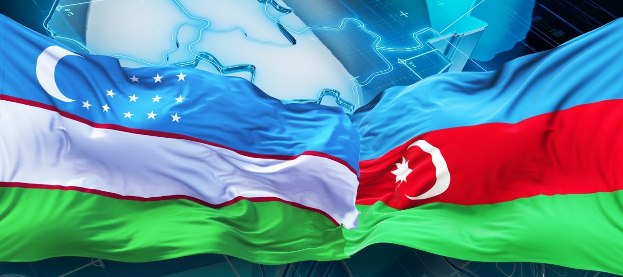Флаги Узбекистана и Азербайджана