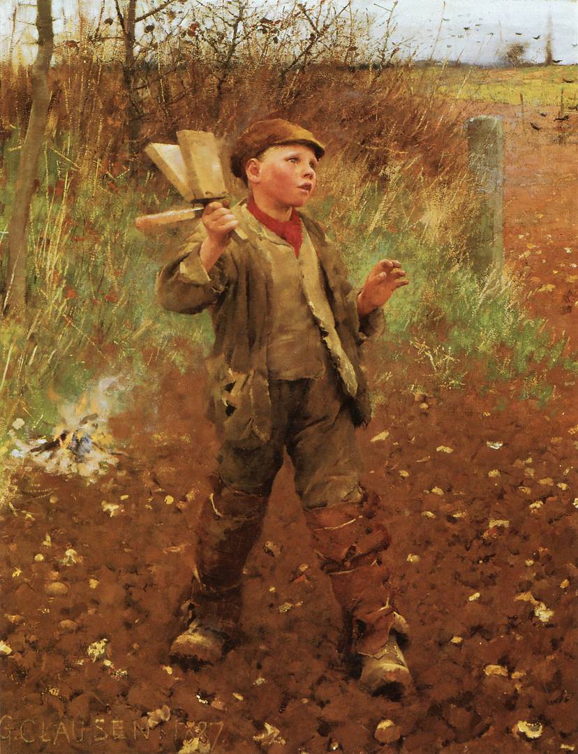 Джордж Клаузен. Отпугивание птиц. 1887