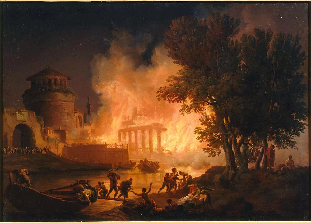 Жак Волер. Пожар в Риме. Ок. 1769