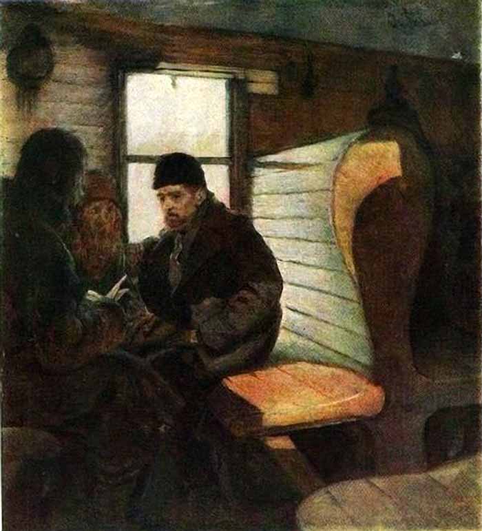 С. Иванов. Агитатор в вагоне. 1886