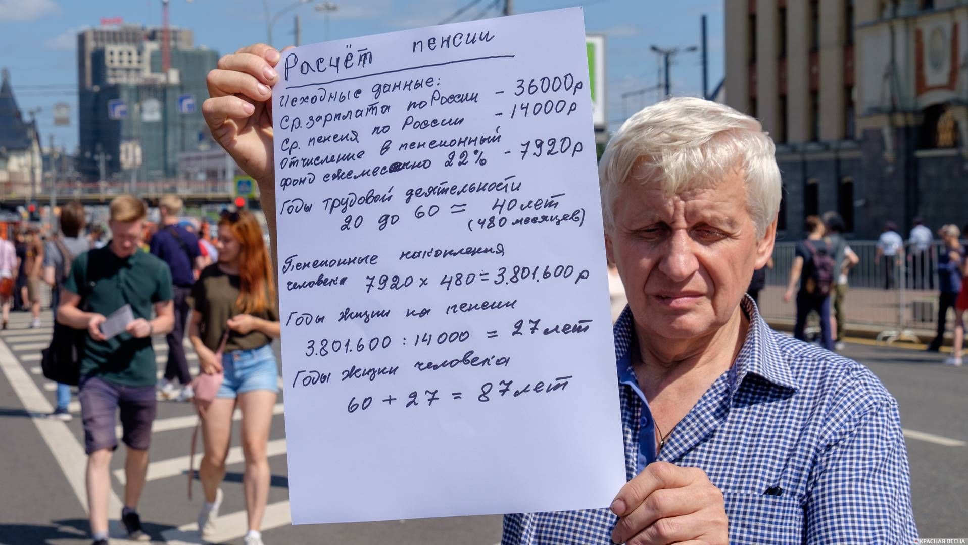 Митинг против пенсионной реформы на проспекте Сахарова