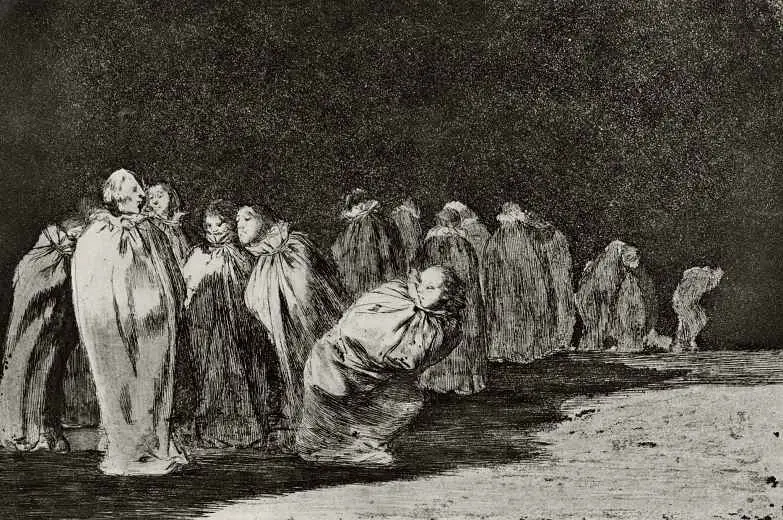 Франсиско Гойя. Серия «Диспаратес». Глупость в мешках. 1819