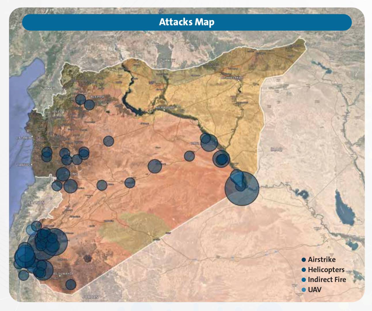 Карта израильских ударов по Сирии