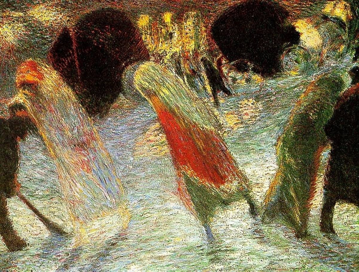 Карло Карра. Покидая театр. Около 1910