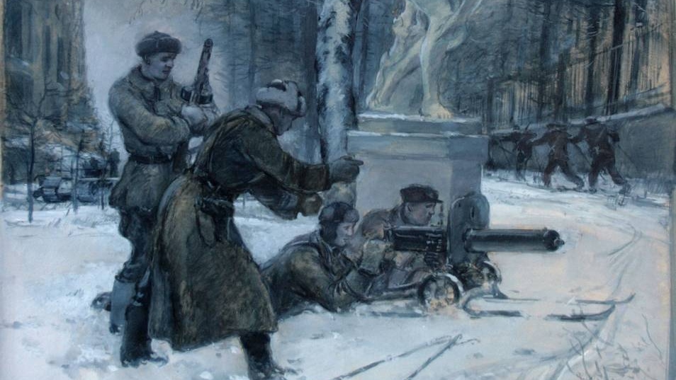 Георгий Нисский. Подготовка народного ополчения (фрагмент). 1942