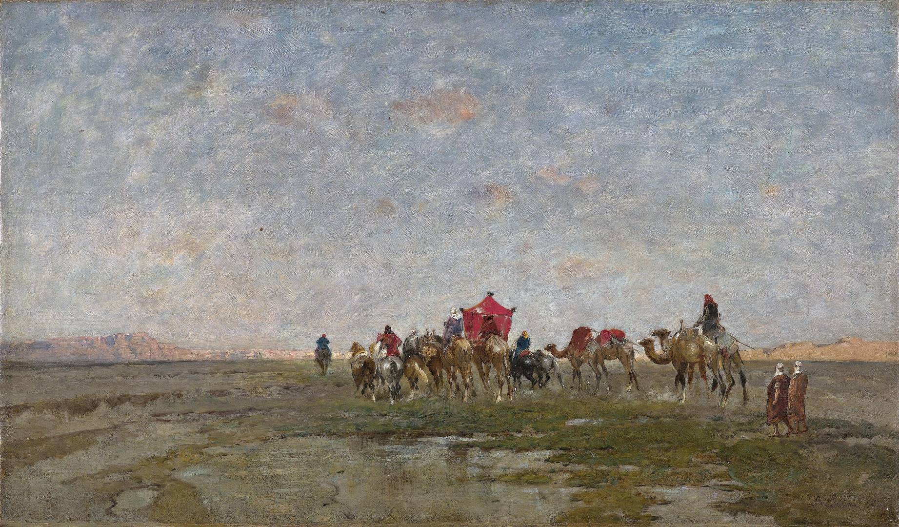 Альберто Пазини. Караван на западе. 1867