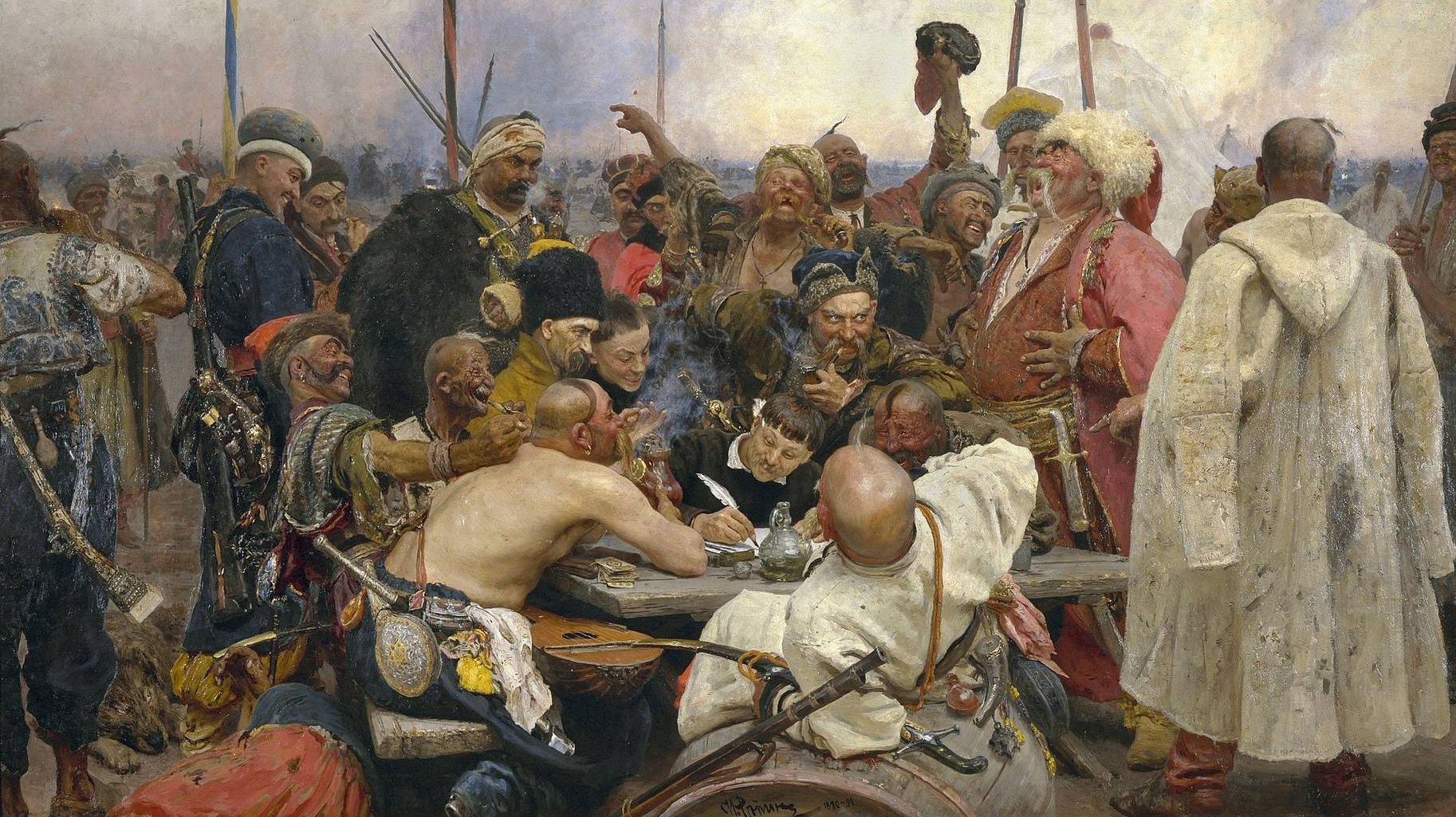 Илья Ефимович Репин Запорожцы (фрагмент картины) (1878-91)