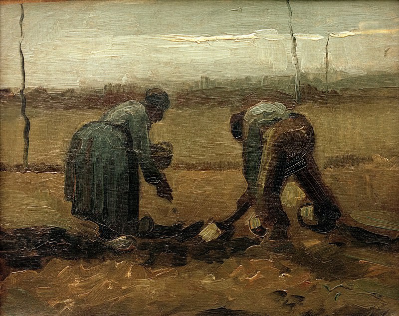 Винсент Ван Гог. Крестьяне, сажающие картофель. 1885