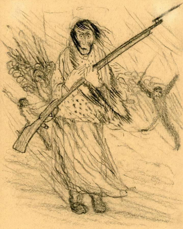Максимилиан Несытов. Восстание. Женщина с ружьем. 1905-1907