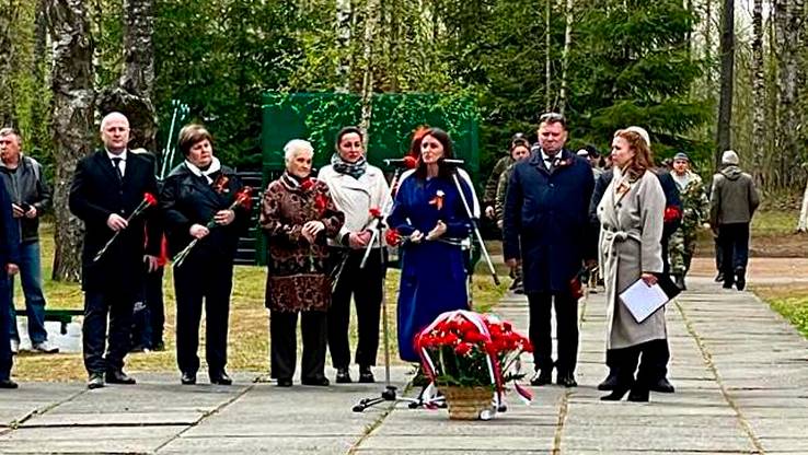 Церемония захоронения на Синявинских Высотах останков советских воинов. 07.05.2023