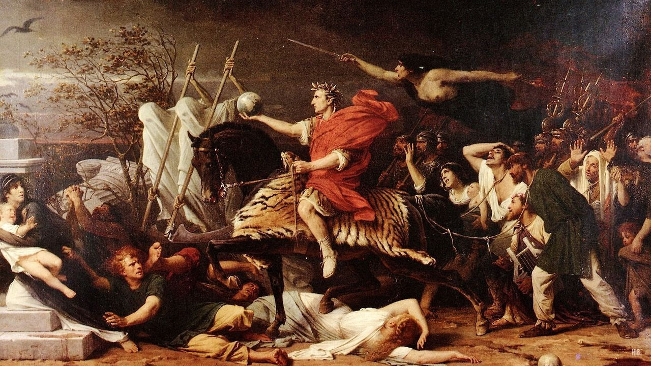 Адольф Ивон. Цезарь пересекает Рубикон. 1875