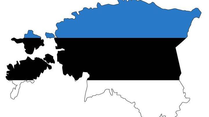 Эстония. Карта. Флаг