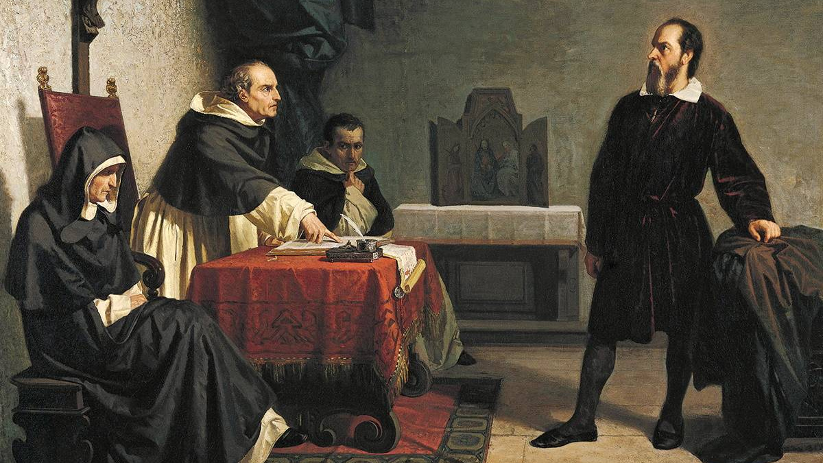 Кристиано Банти. Галилей перед судом инквизиции (фрамент). 1857 год
