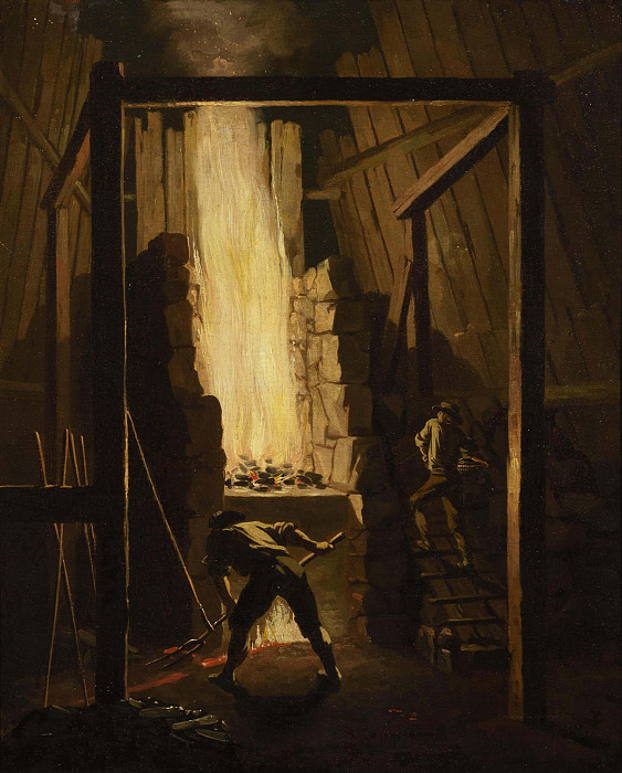 Пер Хиллестрём. Интерьер медного литейного завода в Фалуне. 1781