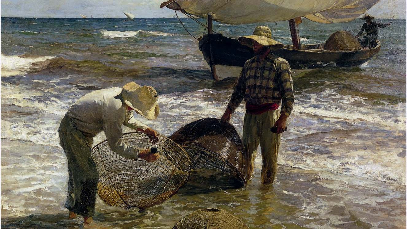 Рыбаки на берегу моря