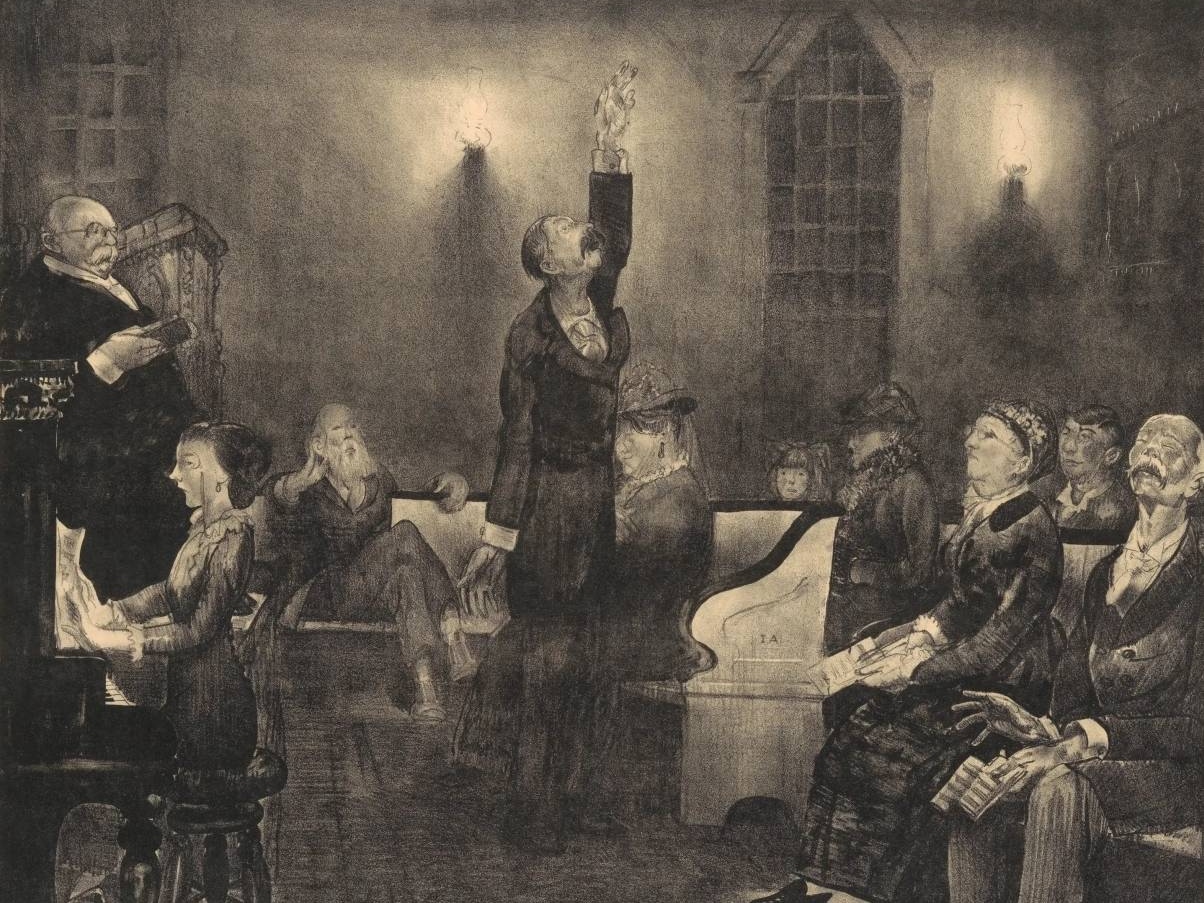 Джордж Уэсли Беллоуз. Молитвенное собрание (фрагмент). 1916