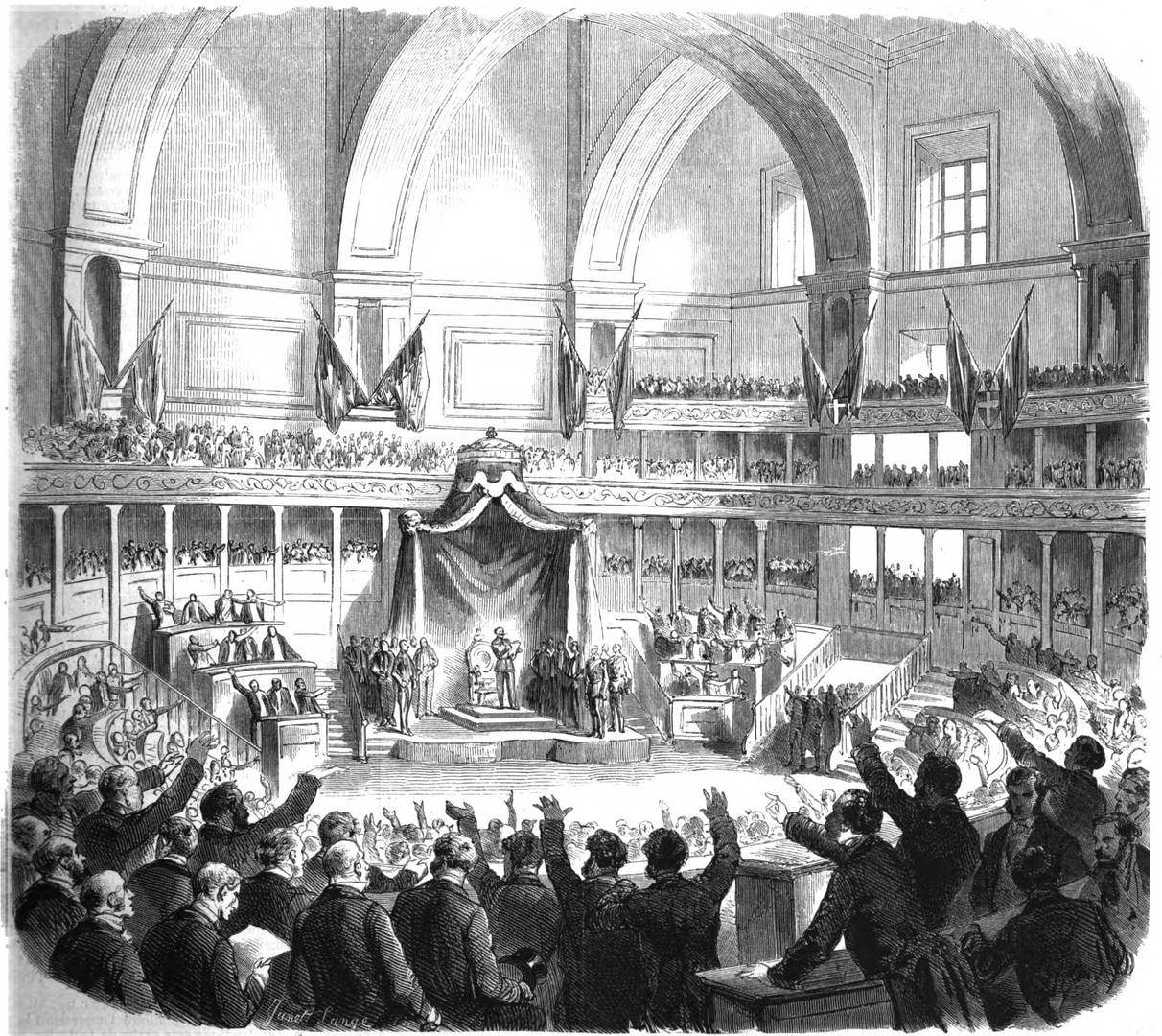 Неизвестный хужожник. Открытие парламента королевства Сардиния в 1860 году