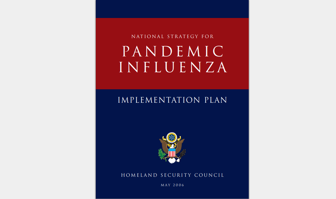 «Национальная стратегия борьбы с пандемическим гриппом», 2006г.