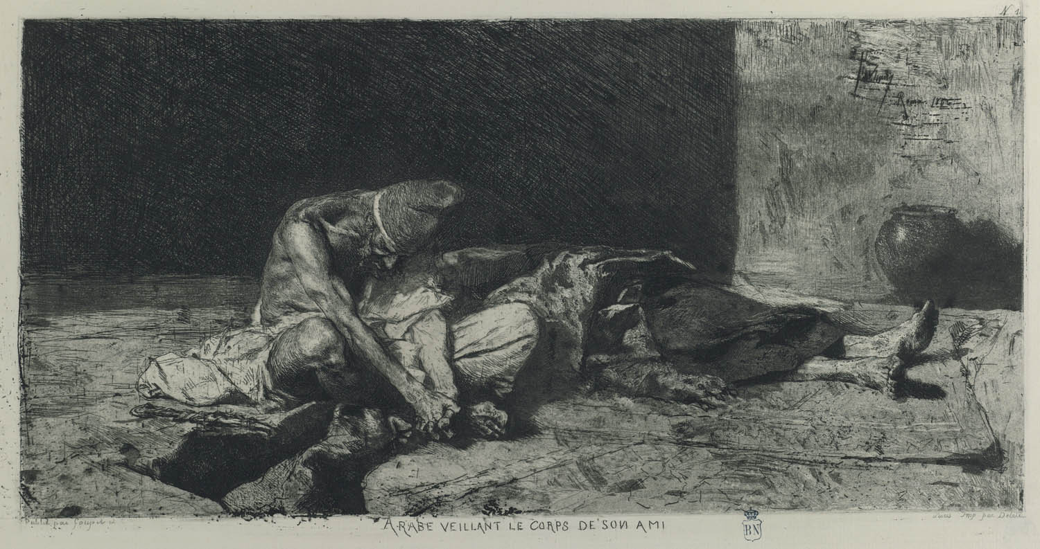 Мариано Фортуни-и-Марсаль. Араб, покрывший тело своего умершего друга. 1866