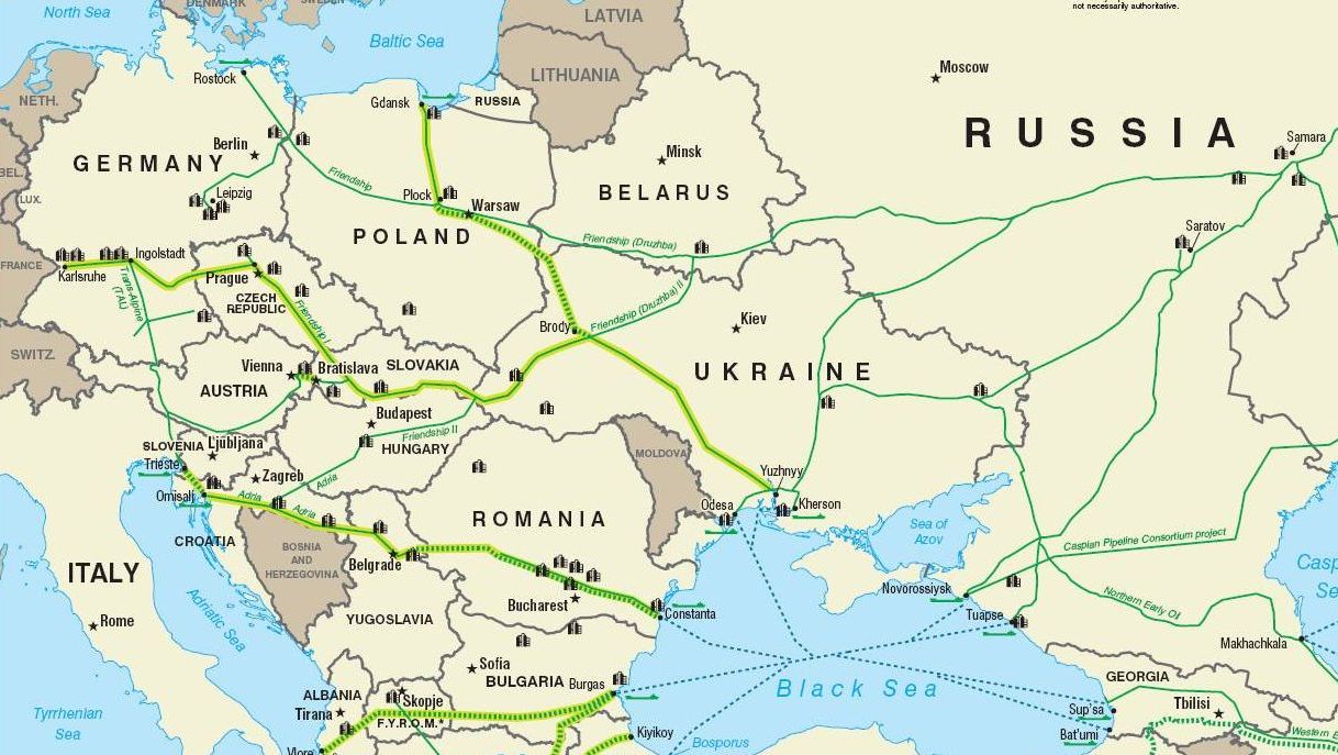 Нефтепроводы украины карта