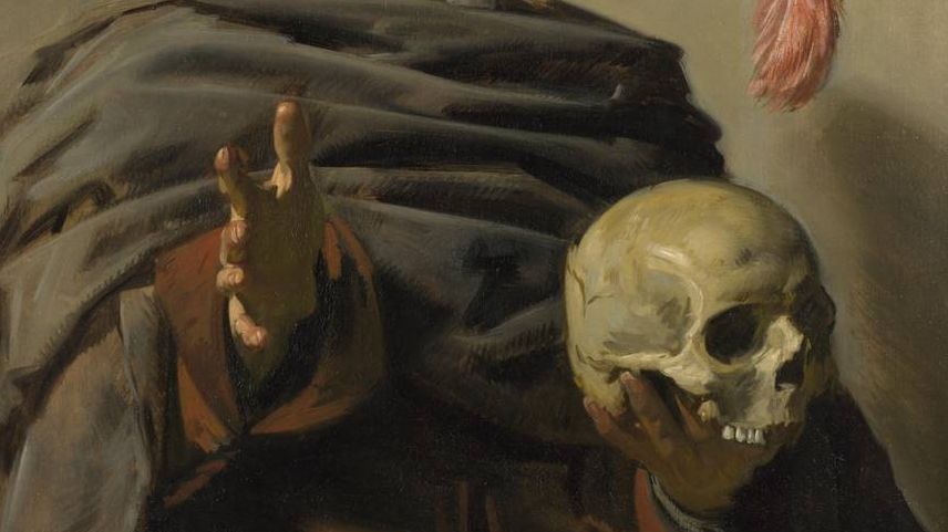Франс Халс. Молодой человек с черепом (фрагмент). Около 1626 г.