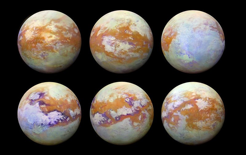 Инфракрасные изображения спутника Сатурна Титана 