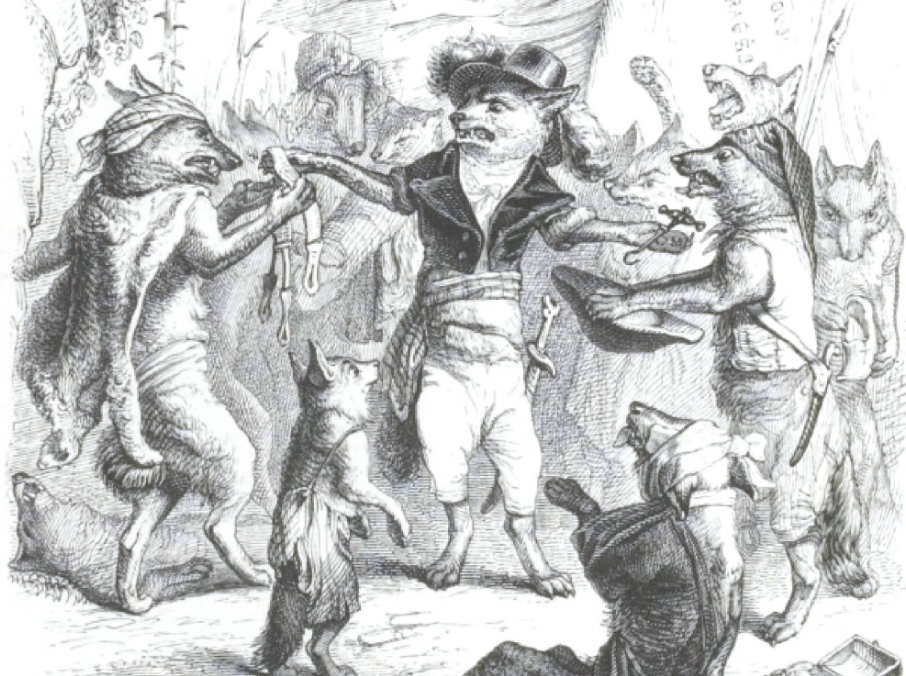 Жан Иньяс Изидор Гранвиль. Все волки - братья! (фрагмент). 1843