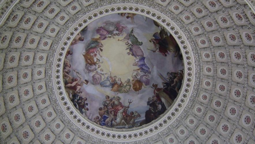 Фреска «Апофеоз Вашингтона». Капитолий, местопребывание Конгресса США