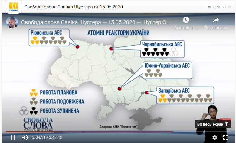 Скриншот видеозаписи передачи «Свобода слова» от 15 мая 2020 г.