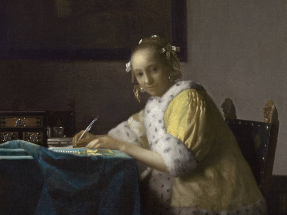 Ян Вермеер. Дама, пишущая письмо (фрагмент). 1665-1667