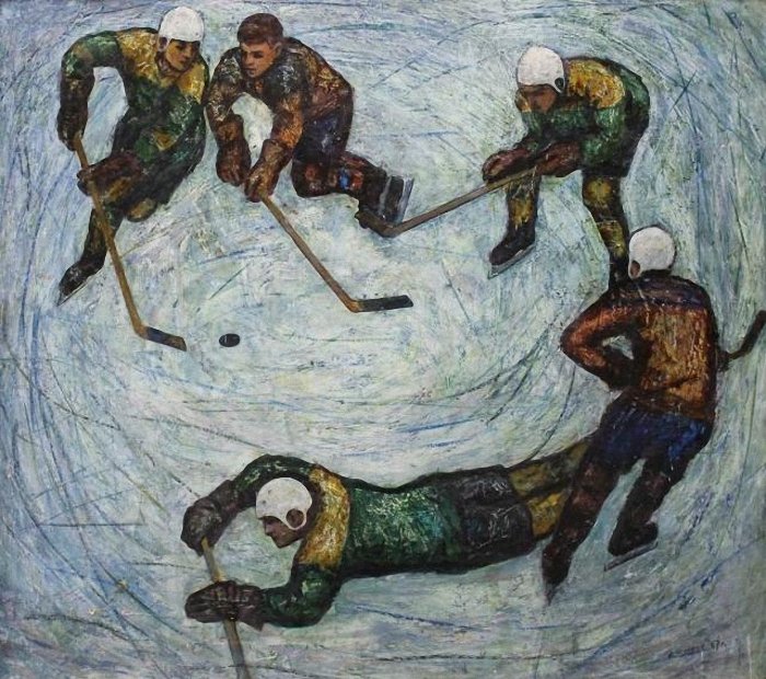 Олег Шелков. Хоккеисты. 1967