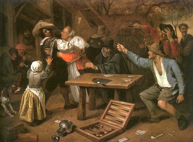 Ян Стен. Ссора карточных игроков. 1665