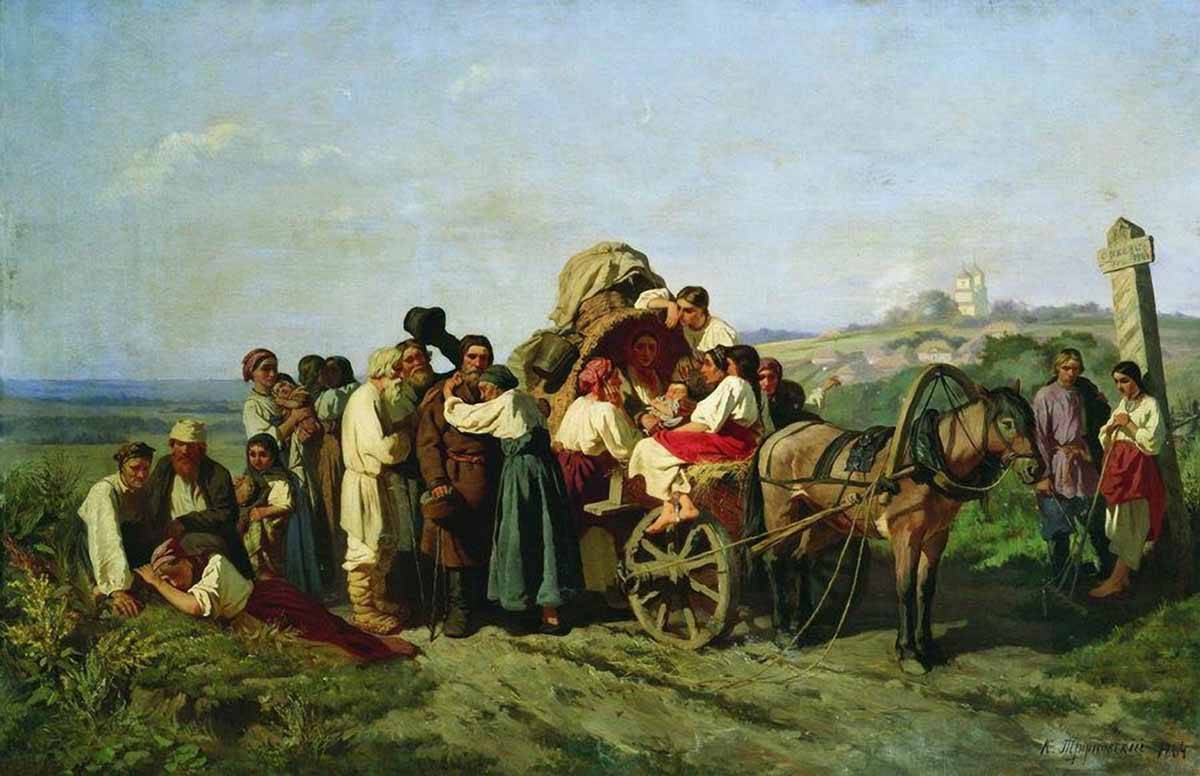 Константин Трутовский. Переселенцы из Курской губернии. 1864